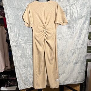 NWT ASOS dress Elegant Beige Ruched Dress size 8 New maxi‎ length